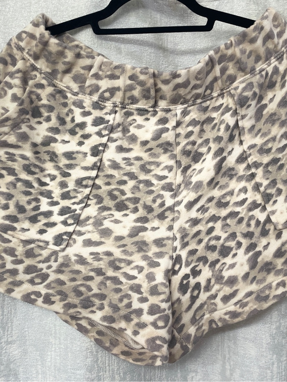 aerie Leopard-Print High-Waist Shorts in Taupe and Cream